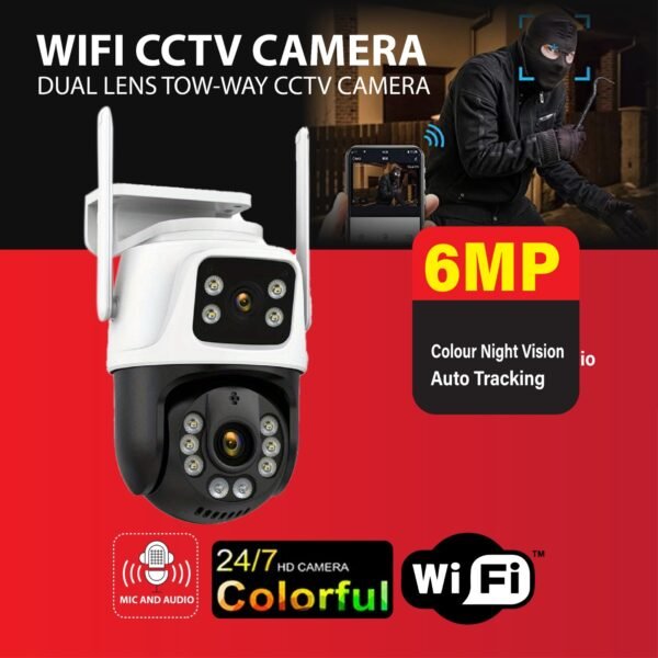 WiFi PTZ CCTV 8MP Night Vision Color Camera ICSEE App