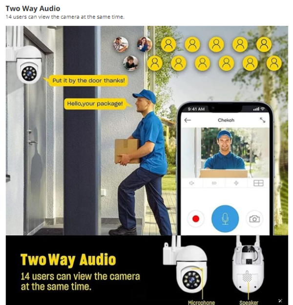 3MP IP Camera 5G Wifi Surveillance Full Color Night Vision - Ziicam App