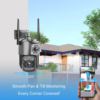 8MP 4G SIM V380 Pro IP Security Camera PTZ Camera