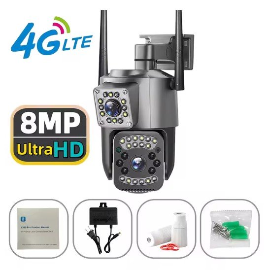 8MP 4G SIM V380 Pro IP Security Camera PTZ Camera