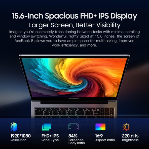 Blackview AceBook 8 15.6″ Intel N97 16GB RAM 512GB SSD
