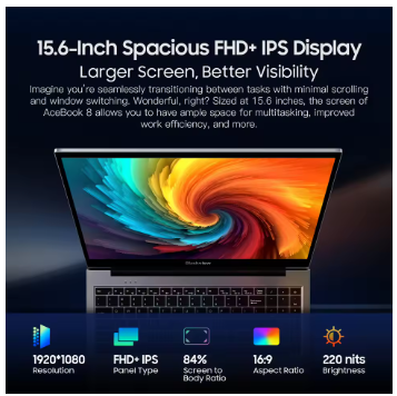 Blackview AceBook 8 15.6″ Intel N97 16GB RAM 512GB SSD
