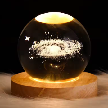USB Night Light LED Crystal Ball Table Lamp 3D