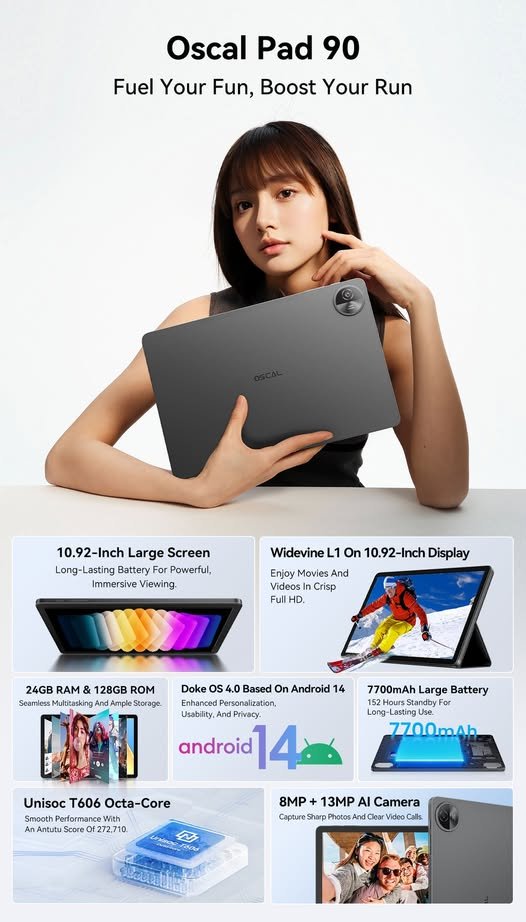 481154049_614525141405782_6223734393507046300_n 11” Oscal Pad 90 8GB 128GB Android 14 with Keyboard