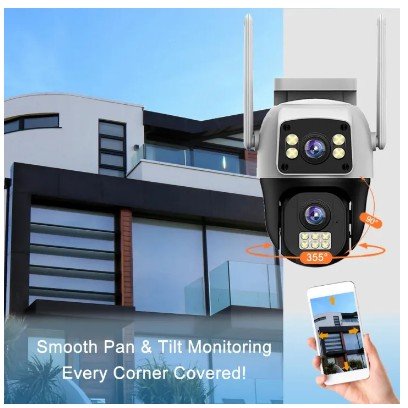 8MP 4G SIM Dual Lens Outdoor Human Detect PTZ Camera - V380 Pro App