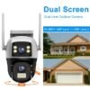 8MP 4G SIM Dual Lens Outdoor Human Detect PTZ Camera - V380 Pro App