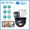 8MP 4G SIM Dual Lens Outdoor Human Detect PTZ Camera - V380 Pro App