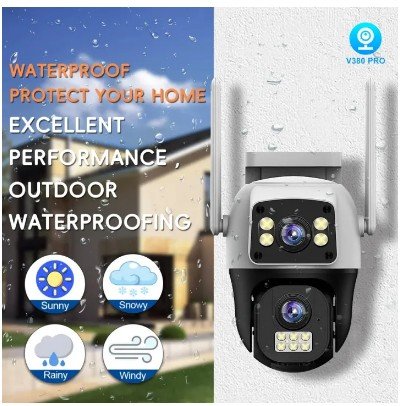 8MP 4G SIM Dual Lens Outdoor Human Detect PTZ Camera - V380 Pro App
