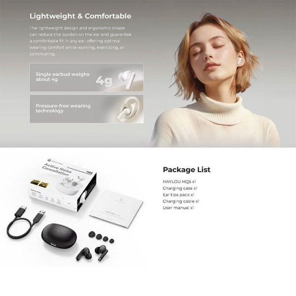 HAYLOU HQ5 28dB ANC TWS Earbuds